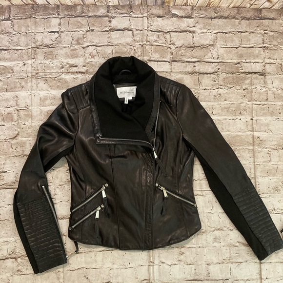 BCBG generation black real leather detailed jacket size S. - Picture 4 of 15